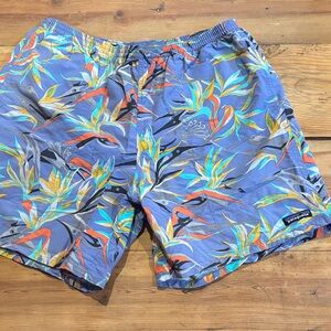 PATAGONIA Men's L Purple Printed Boardies Swim Shorts Men's Baggies Longs - 7"